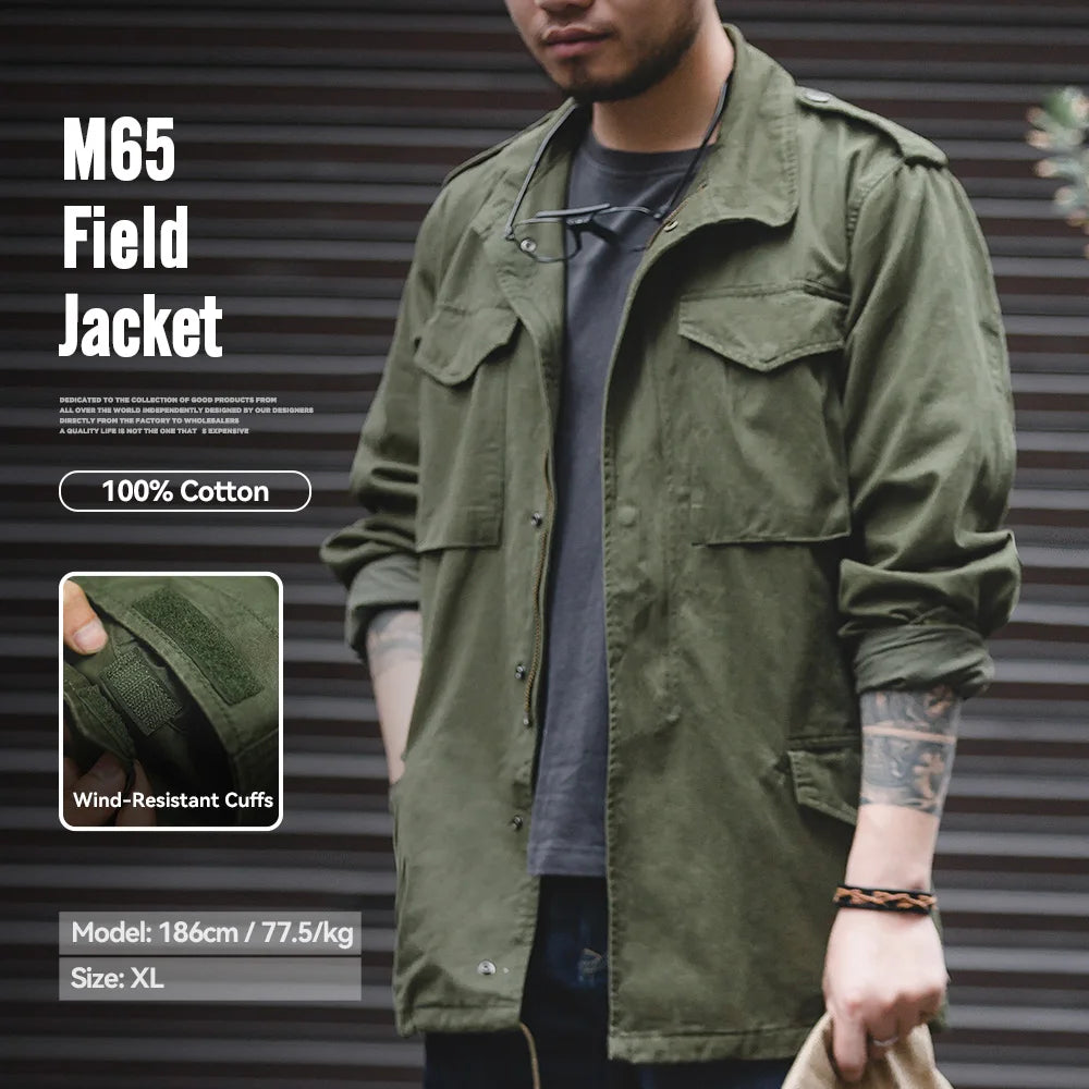 Retro M65 Jacket for Men – Green Outdoor Windbreaker