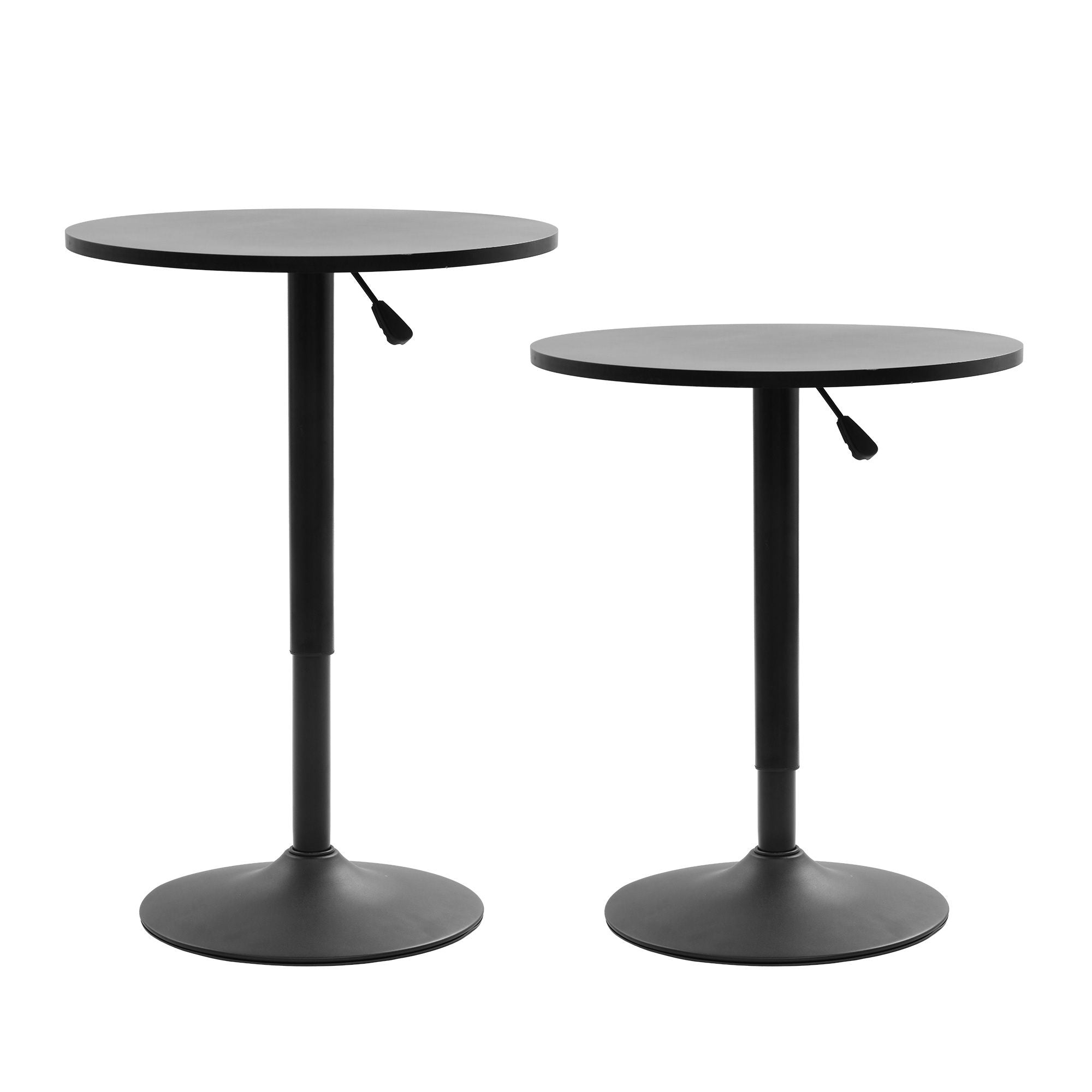 Artiss 3-Piece Bar Table and Stool Set – Height Adjustable, 360° Swivel, Black