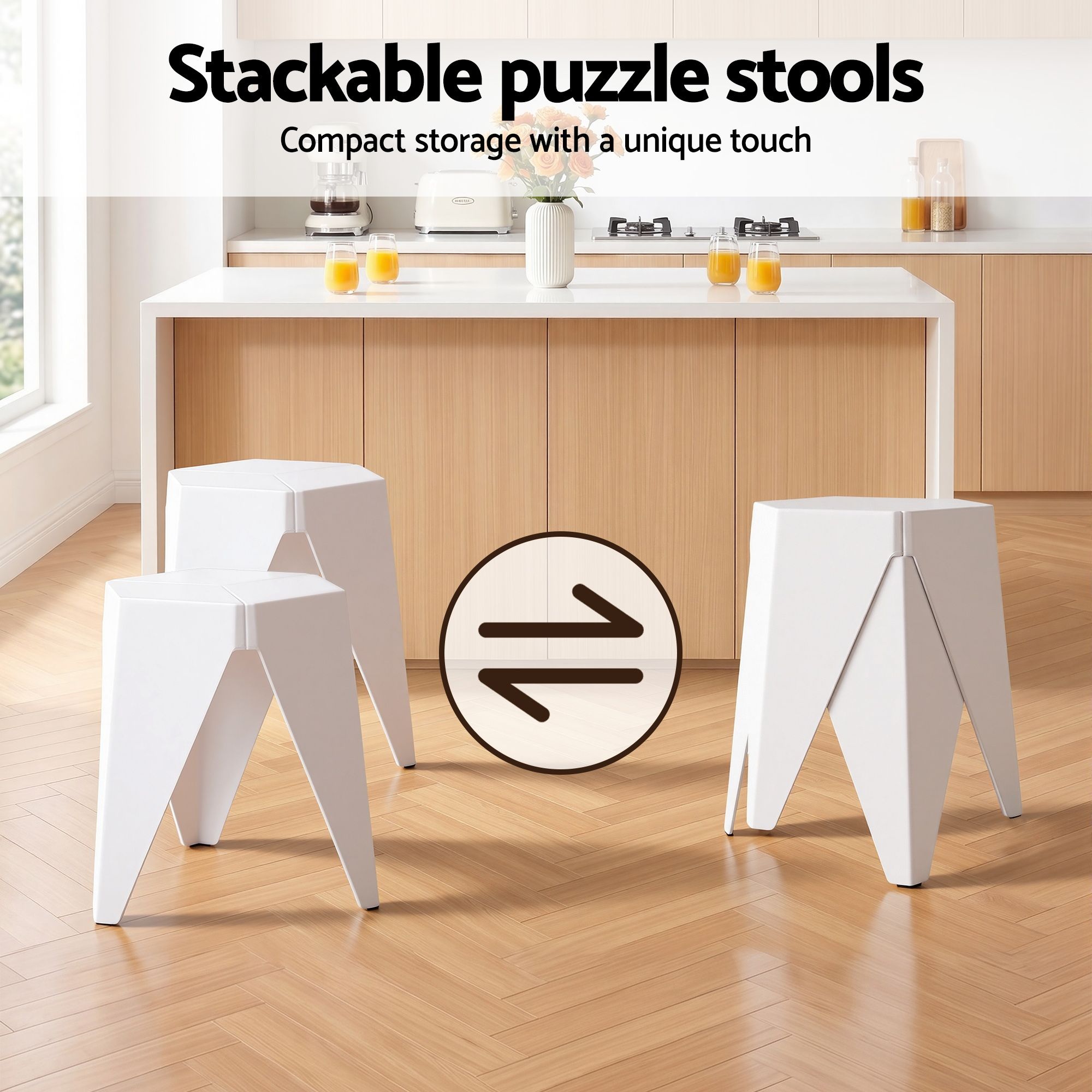Artiss 3-Piece Bar Table and Stool Set – Height Adjustable, 360° Swivel, White