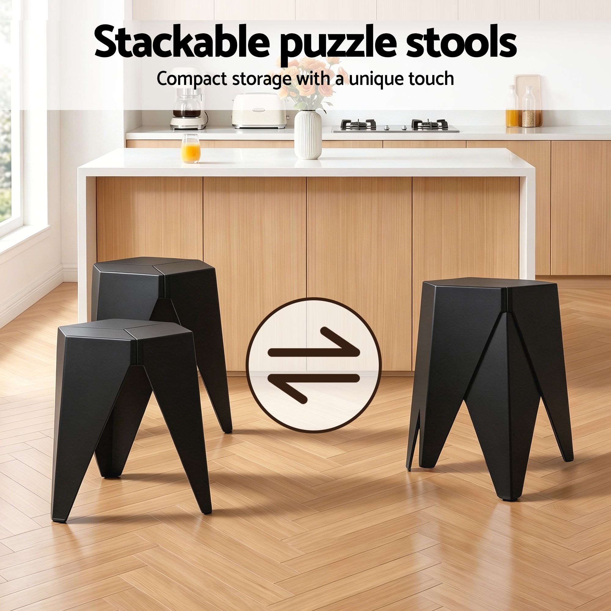 Artiss 3-Piece Bar Table and Stool Set – PVC Leather Top, Height Adjustable, 360° Swivel, Black