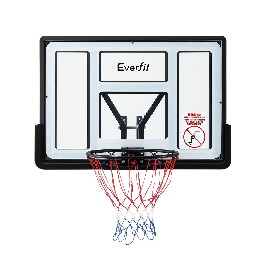 Basketball hoop with Everfit branding on a white background