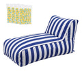 Artiss Outdoor Bean Bag Lounge Chair with Memory Foam Filler – Splash-Proof, Washable, Blue & White