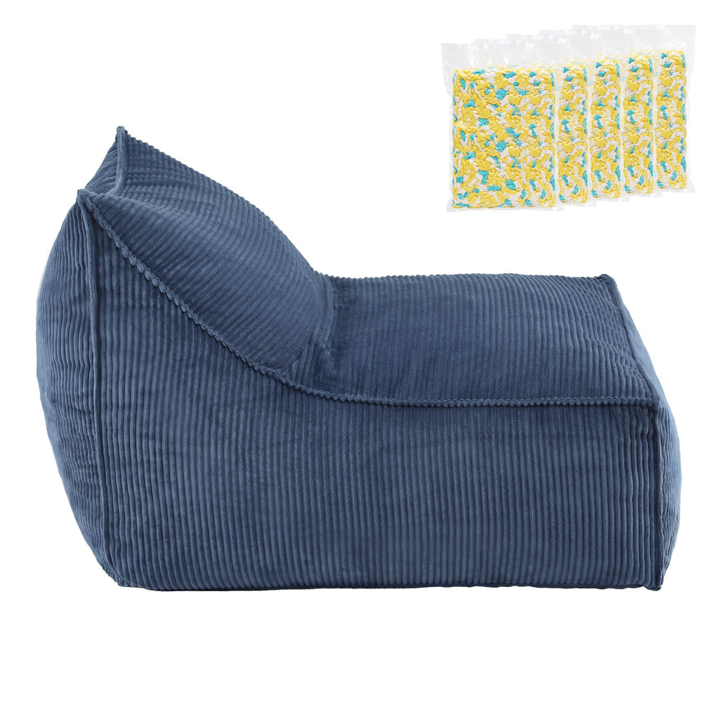 Artiss Bean Bag Chair with Memory Foam Filler – Soft Corduroy, Washable, Blue