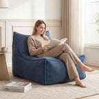 Artiss Bean Bag Chair with Memory Foam Filler – Soft Corduroy, Washable, Blue