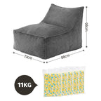 Artiss Bean Bag Chair with Memory Foam Filler – Soft Corduroy, Washable, Grey