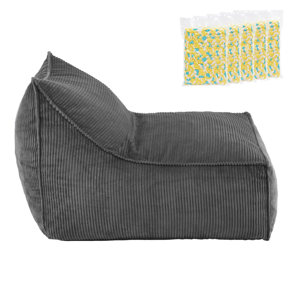 Artiss Bean Bag Chair with Memory Foam Filler – Soft Corduroy, Washable, Grey