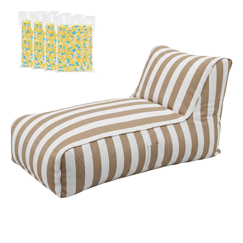 Artiss Outdoor Bean Bag Lounge Chair with Memory Foam Filler – Splash-Proof, Washable, Taupe