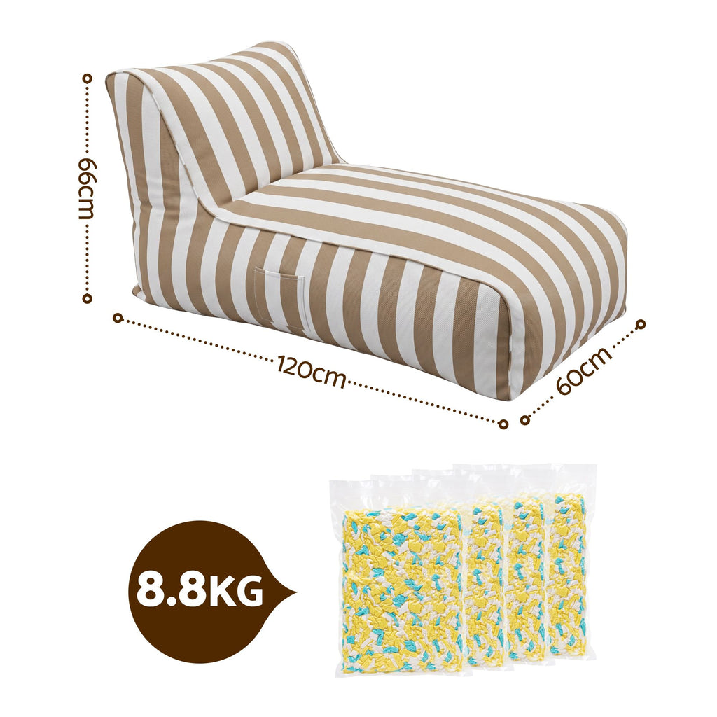 Artiss Outdoor Bean Bag Lounge Chair with Memory Foam Filler – Splash-Proof, Washable, Taupe