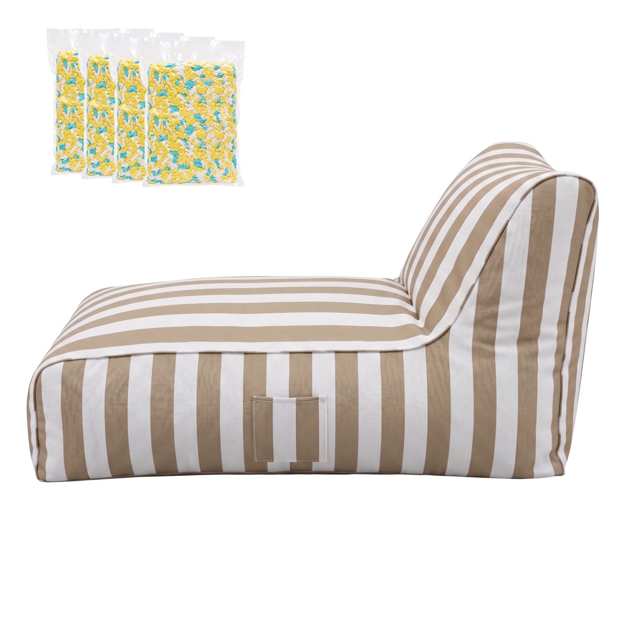Artiss Outdoor Bean Bag Lounge Chair with Memory Foam Filler – Splash-Proof, Washable, Taupe