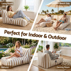 Artiss Outdoor Bean Bag Lounge Chair with Memory Foam Filler – Splash-Proof, Washable, Taupe