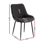 Artiss 5-Piece Foldable Dining Table & Chair Set | Gateleg Table with 2 Drawers & 4 PU Leather Chairs | Black & White