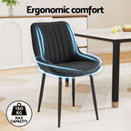 Artiss 5-Piece Foldable Dining Table & Chair Set | Gateleg Table with 2 Drawers & 4 PU Leather Chairs | Black & White