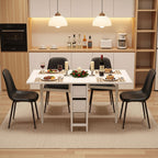 Artiss 5-Piece Foldable Dining Table & Chair Set | Gateleg Table with 2 Drawers & 4 Padded Chairs | Black & White