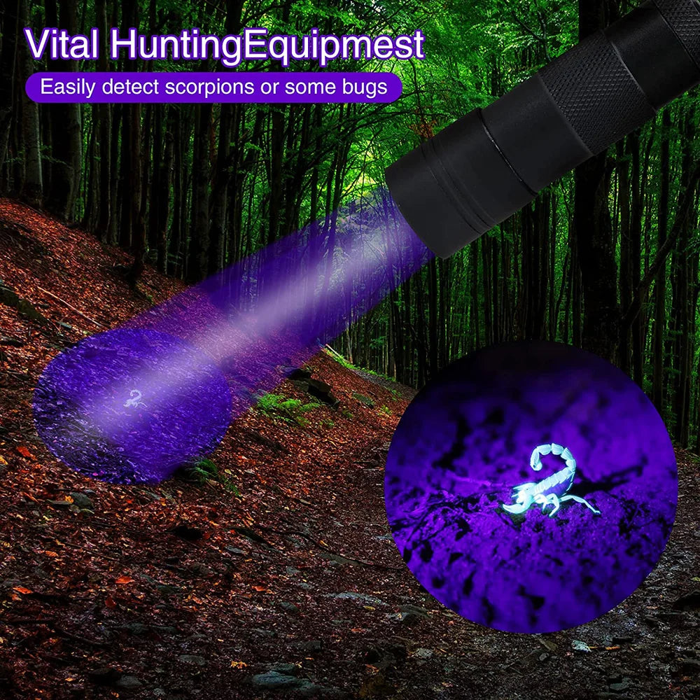 UV Blacklight Flashlight – 12 LED 395nm Pet Urine & Stain Detector | Waterproof