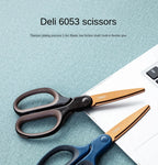 7 inch titanium-plated scissors with blue handles