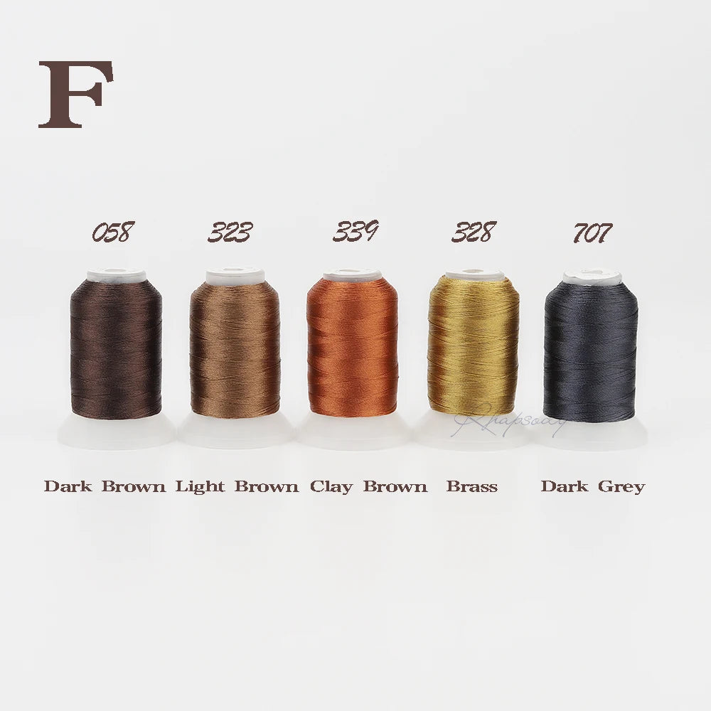 40wt Polyester Embroidery Thread | 500m Filament Spools | 5-Pack