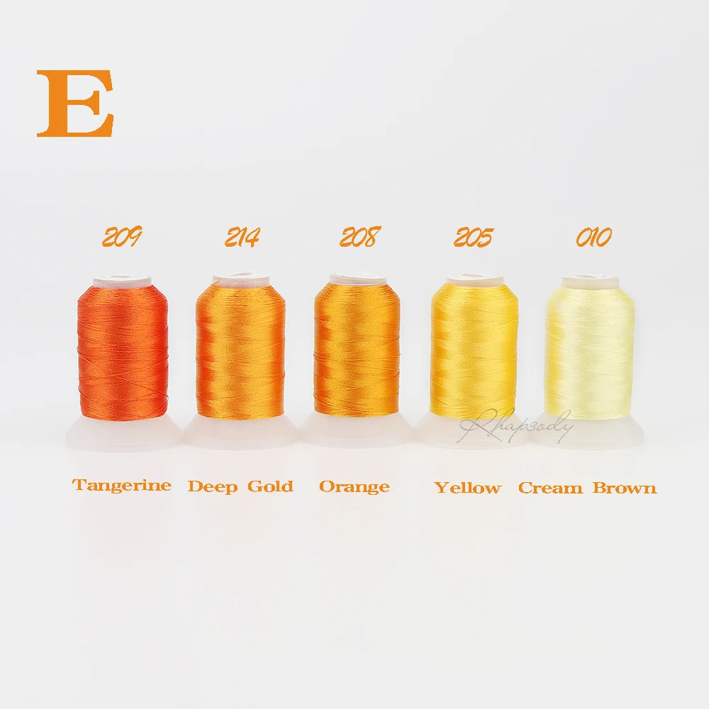 40wt Polyester Embroidery Thread | 500m Filament Spools | 5-Pack