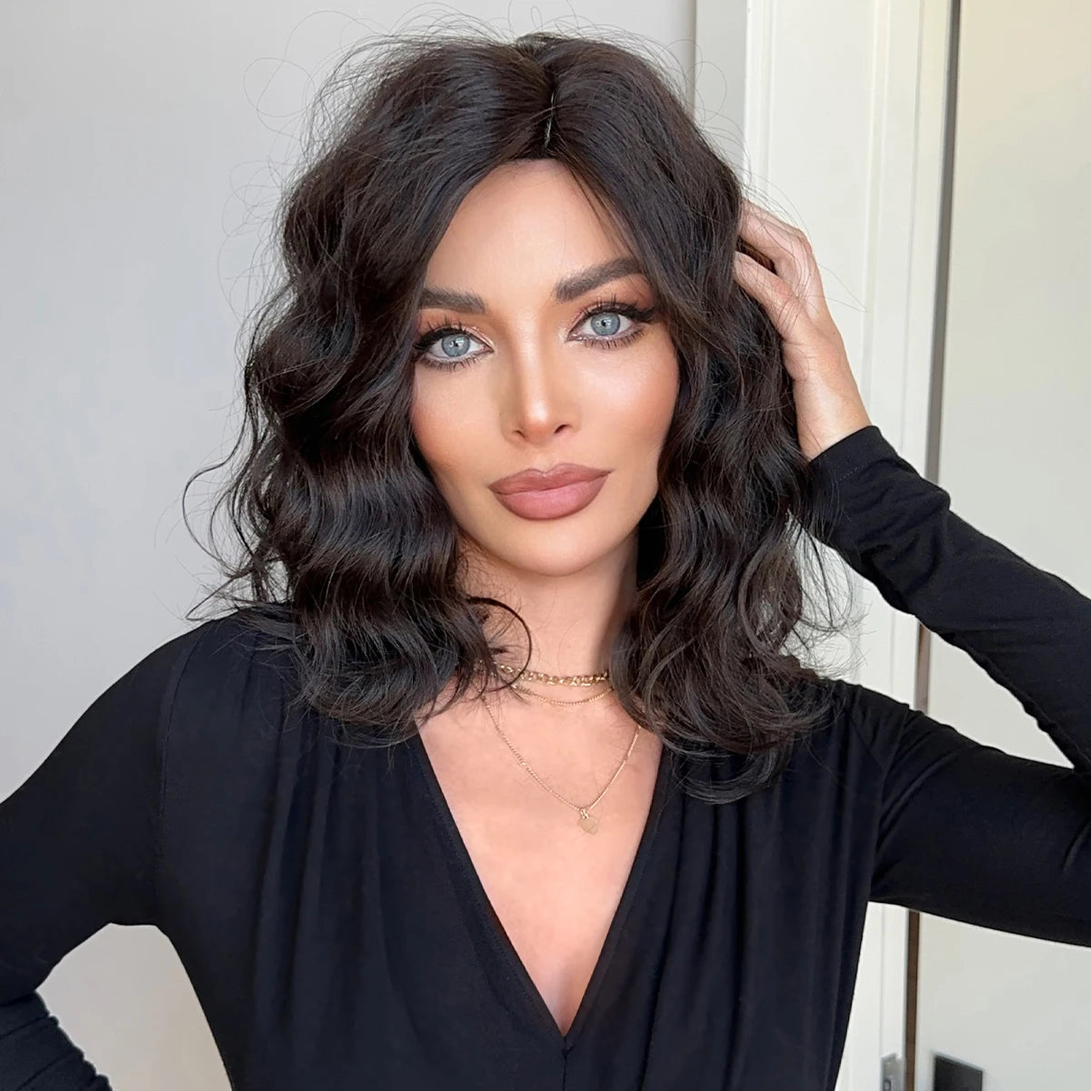 Dark Brown Curly Wigs for Women