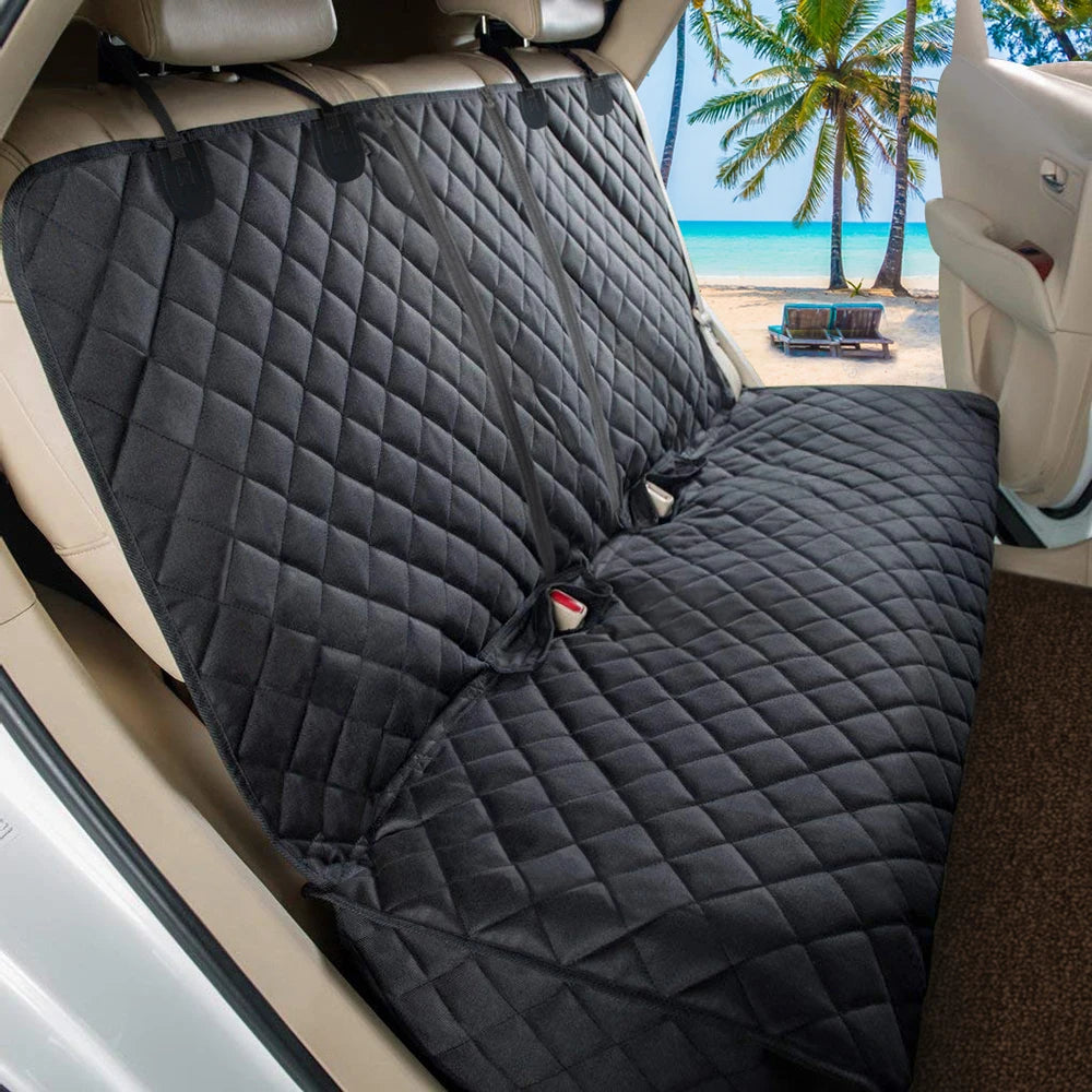 Waterproof Dog Car Seat Cover – Universal Fit Back Seat Protector with Side Flaps for Cars, SUVs & Trucks