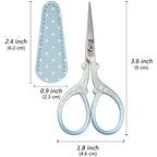 3.6 inch Embroidery Scissors with Leather Cover for Sewing Crafting