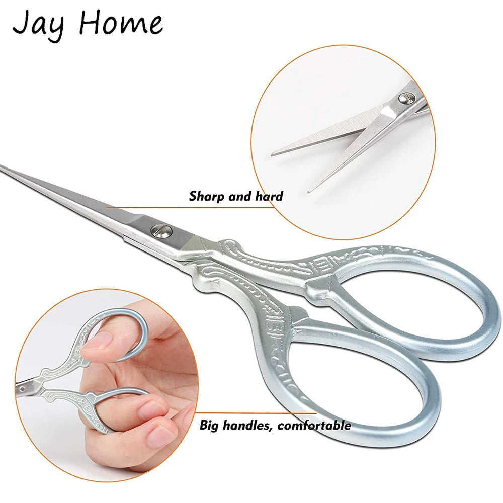 3.6 inch Embroidery Scissors with Leather Cover for Sewing Crafting