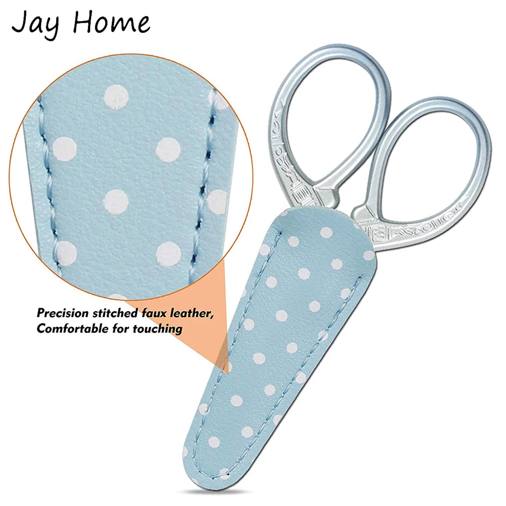 3.6 inch Embroidery Scissors with Leather Cover for Sewing Crafting