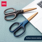 7 inch titanium-plated scissors with blue handles