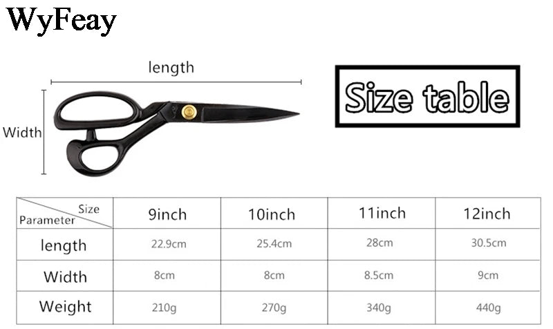 Professional High Carbon Steel Tailor Scissors