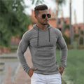 Men's Hooded Turtleneck Pullover Sweater – Slim Fit Knit Jumper | Grey, Black, White