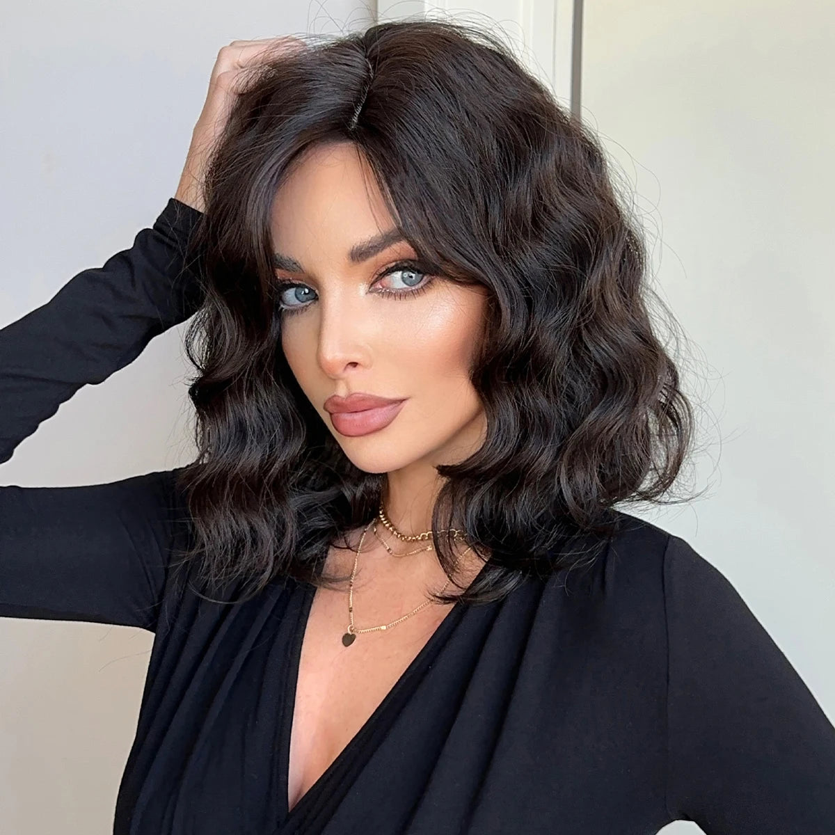 Dark Brown Curly Wigs for Women