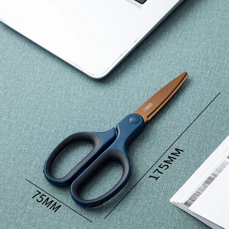 7 inch titanium-plated scissors with green handles