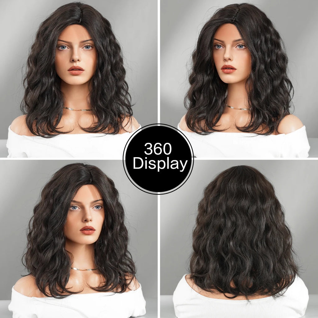 Dark Brown Curly Wigs for Women