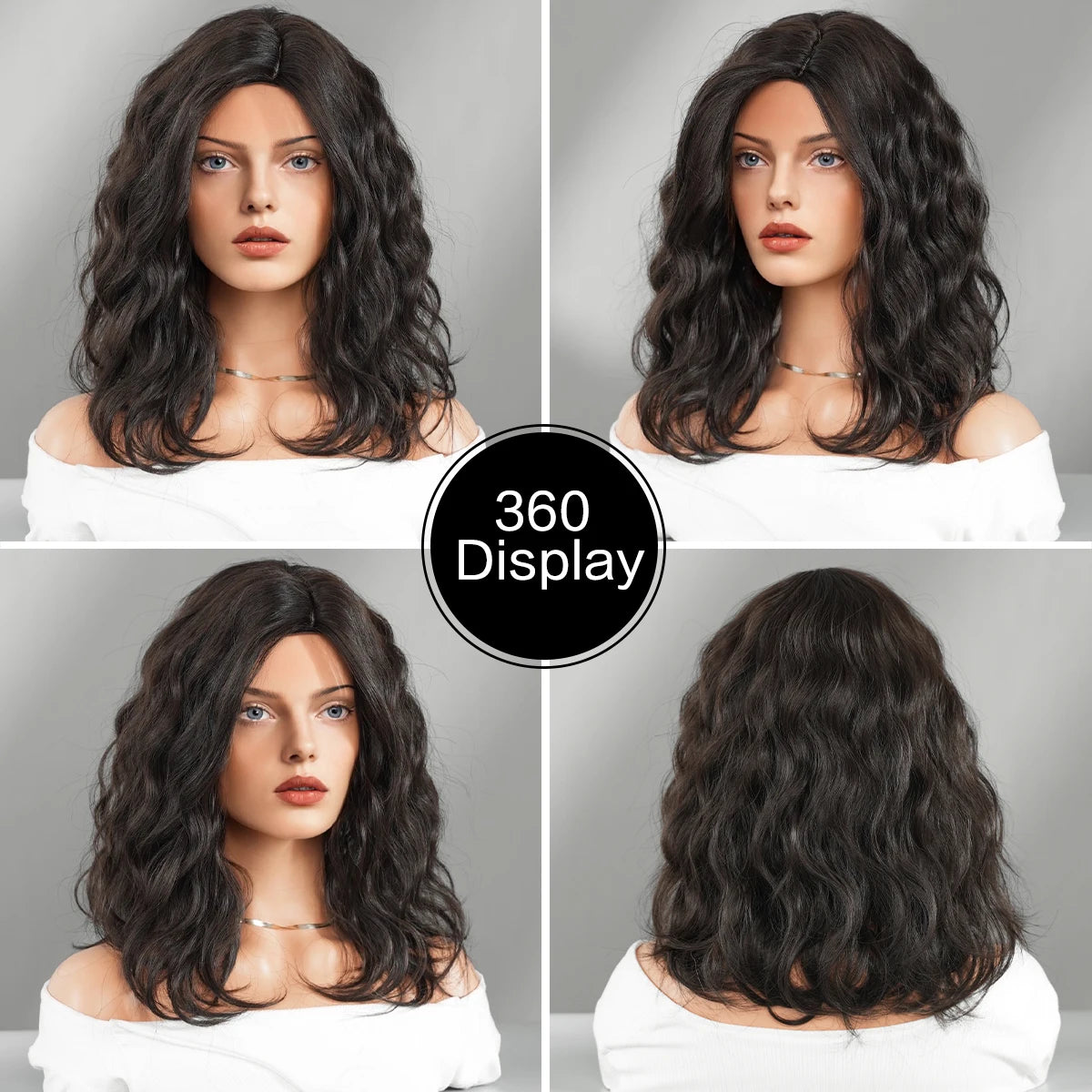 Dark Brown Curly Wigs for Women