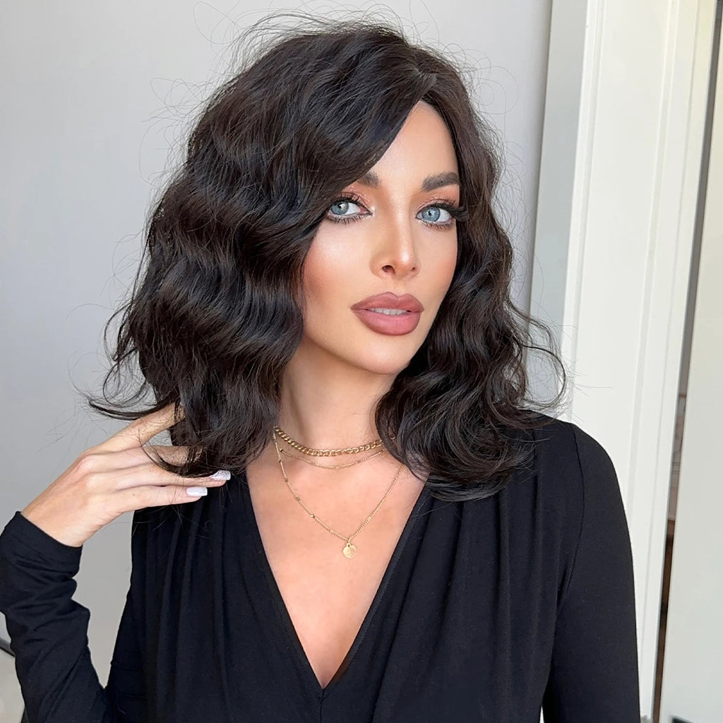 Dark Brown Curly Wigs for Women