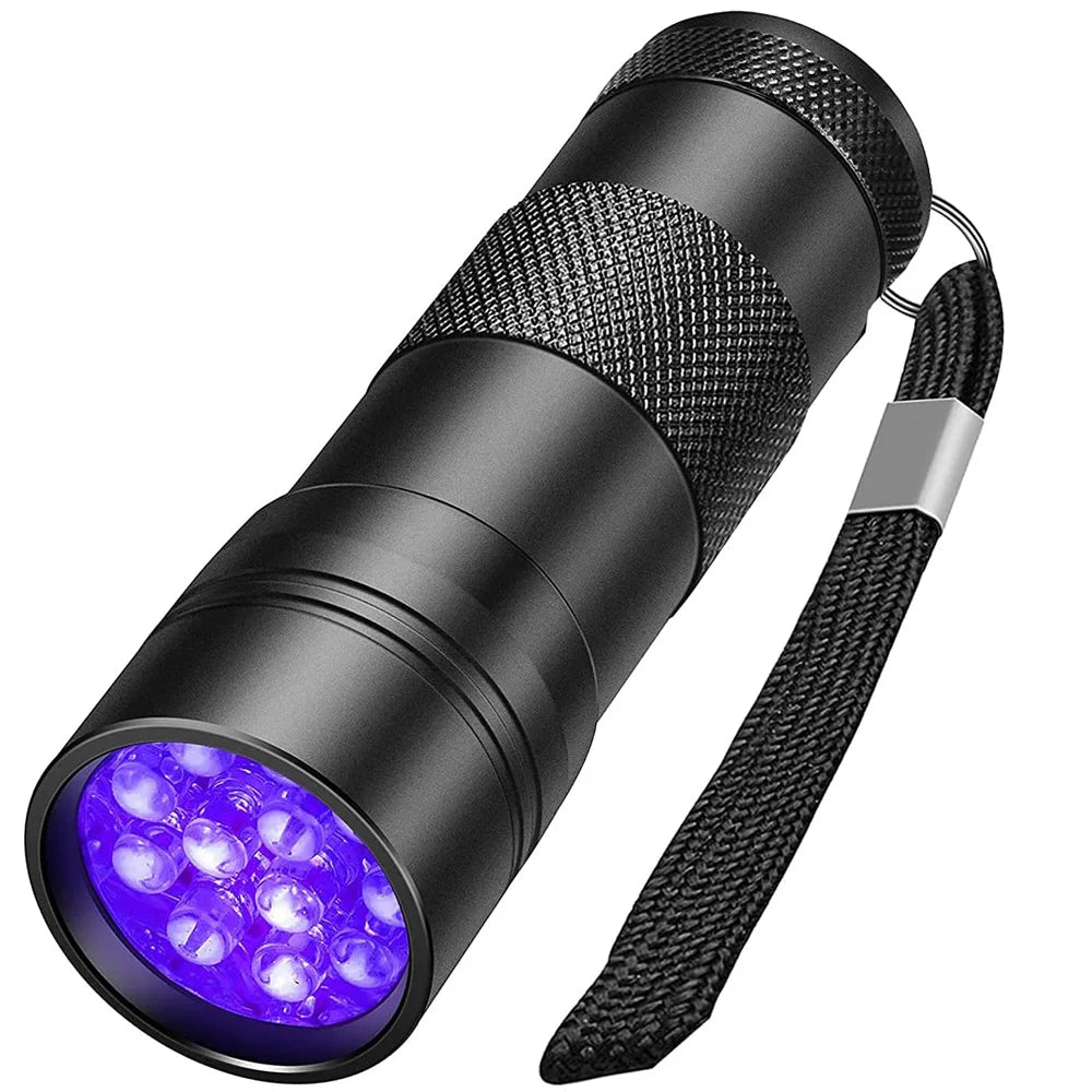 UV Blacklight Flashlight – 12 LED 395nm Pet Urine & Stain Detector | Waterproof