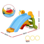 Keezi 3-in-1 Kids Activity Playset | Toddler Slide, Rocking Horse & Ring Toss | Indoor Play | Multicolour