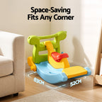 Keezi 3-in-1 Kids Activity Playset | Toddler Slide, Rocking Horse & Ring Toss | Indoor Play | Multicolour
