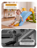 Keezi 3-in-1 Kids Activity Playset | Toddler Slide, Rocking Horse & Ring Toss | Indoor Play | Multicolour