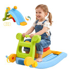 Keezi 3-in-1 Kids Activity Playset | Toddler Slide, Rocking Horse & Ring Toss | Indoor Play | Multicolour