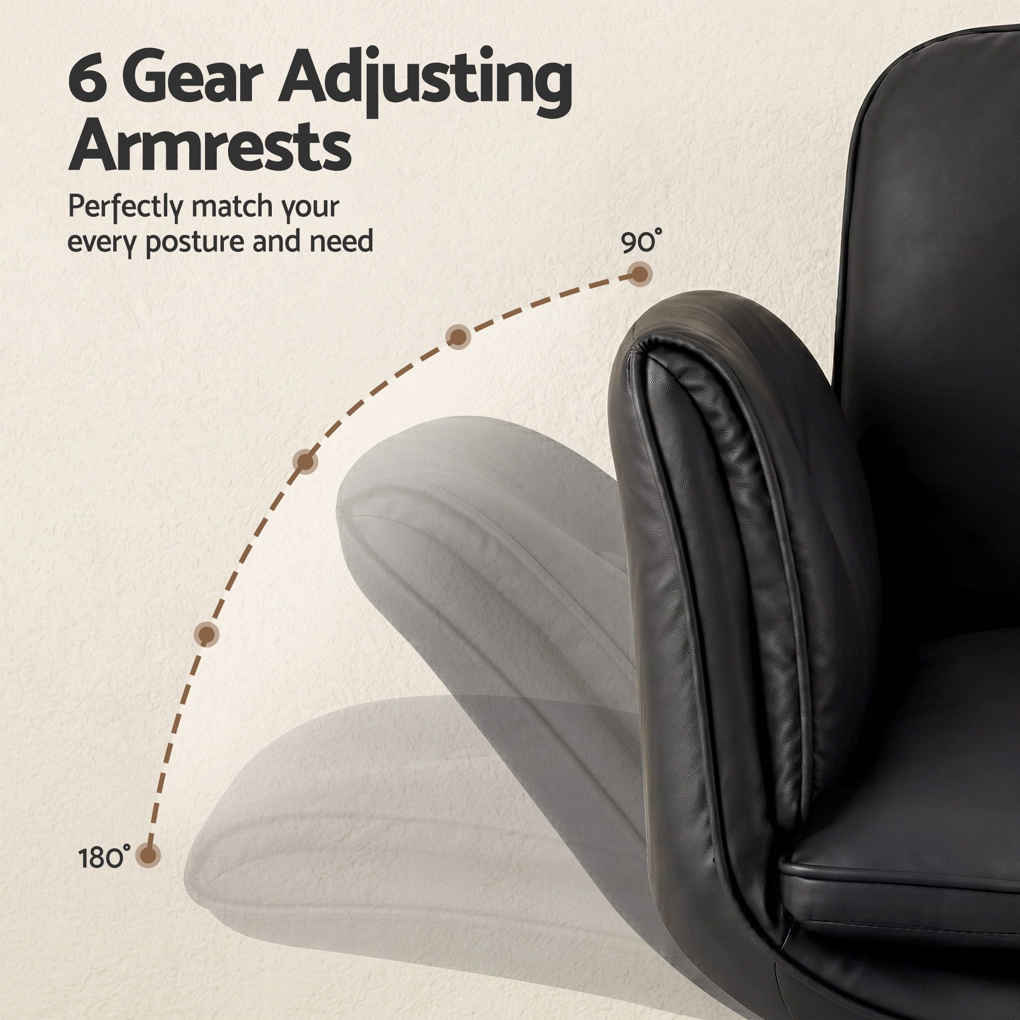 Artiss Criss Cross Chair with Wheels & Adjustable Armrests | Ergonomic Cross-Legged Office Chair | PU Leather | Black