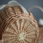 Hand-woven Wicker Wedding Flower Basket with Handle | Pink & White | Small & Large.