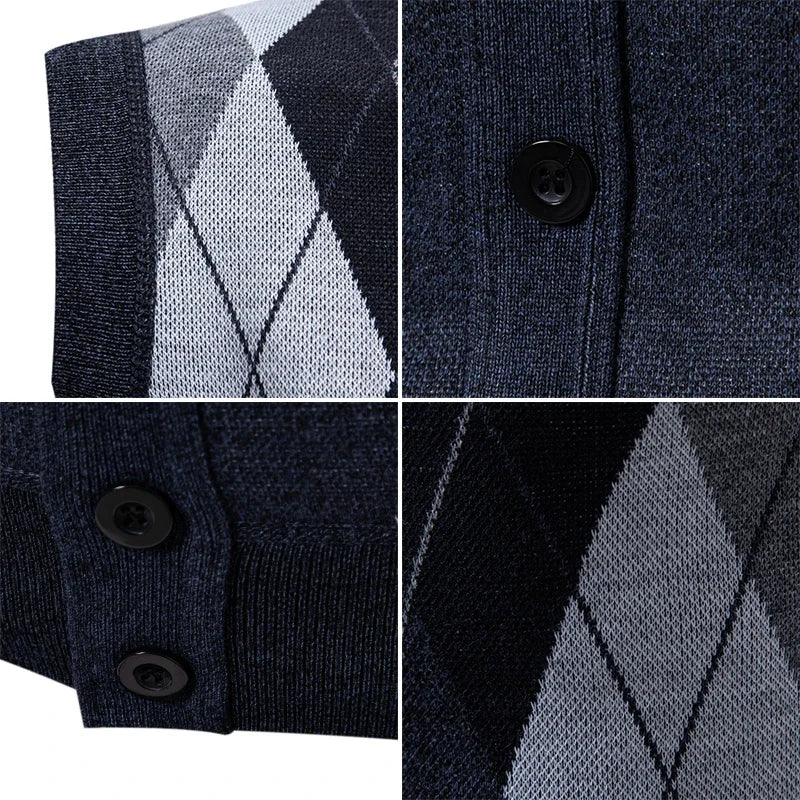 Men's Knitted Wool Vest Cardigan
