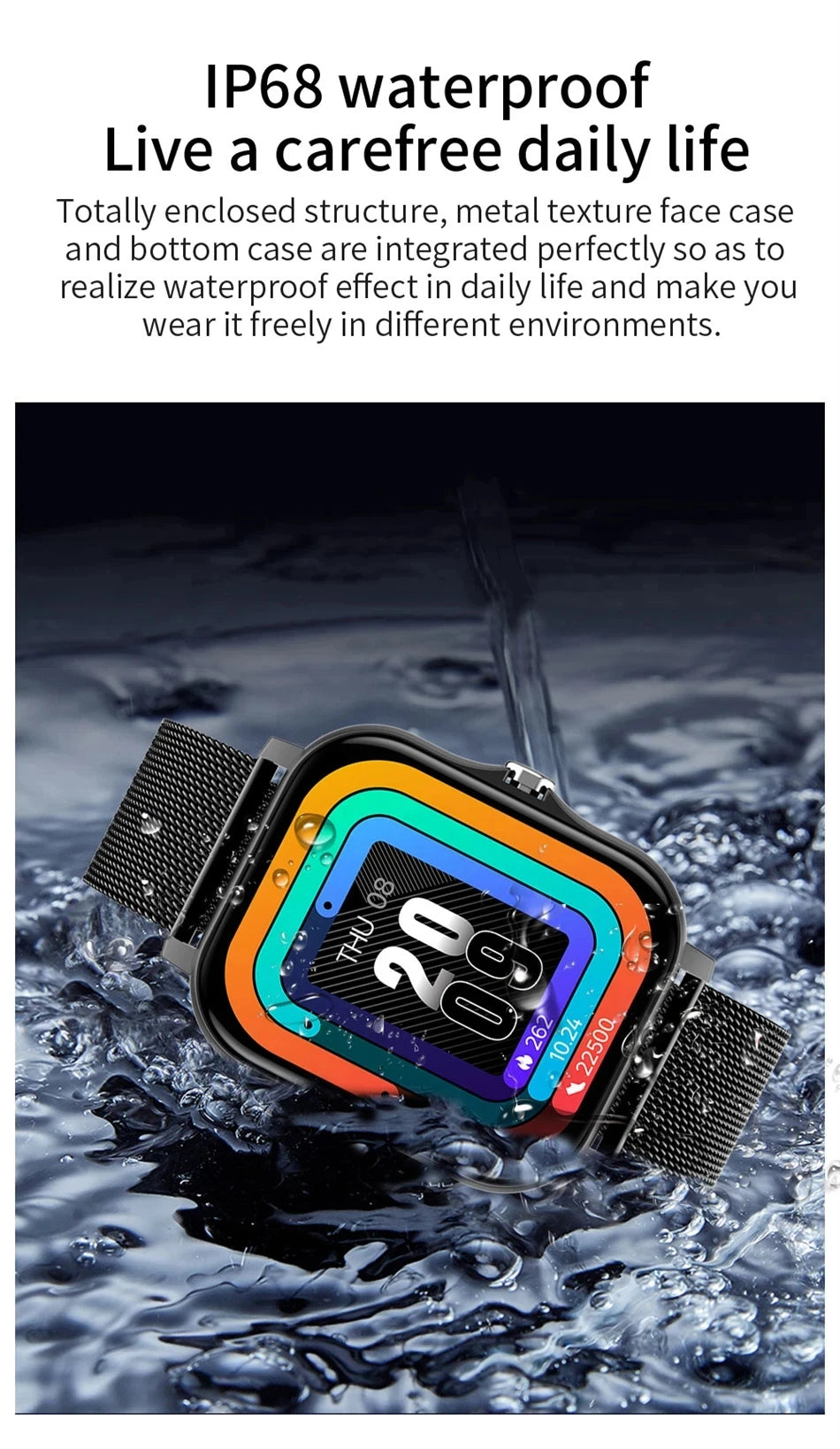 Smart Watch 1.83" HD Display – Bluetooth Calls, Fitness Tracker for Android & iOS