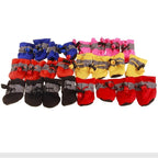 Waterproof Pet Dog Shoes – 4pcs/set | Anti-Slip Rain Boots for Small Dogs & Cats