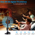 4K HD TV Antenna 500 Mile Long-Range Amplified Digital Antenna DVB-T2 Indoor Outdoor