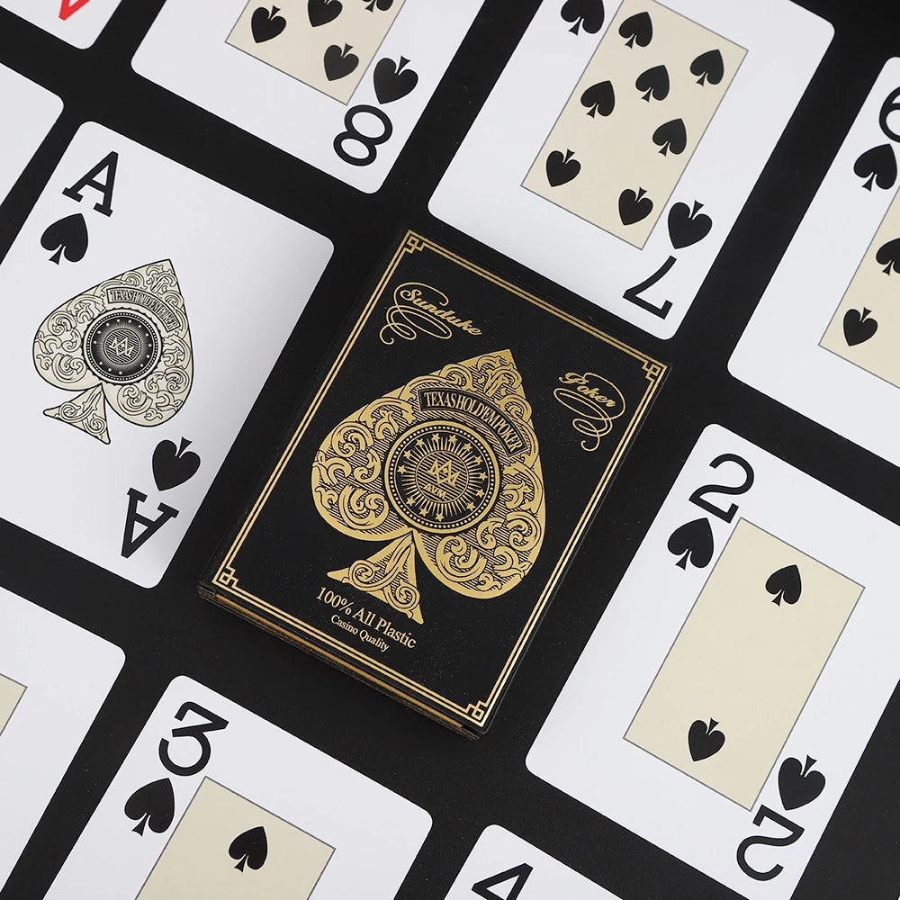 Premium PVC Playing Cards — Gold/Silver Edge | Texas Hold'em