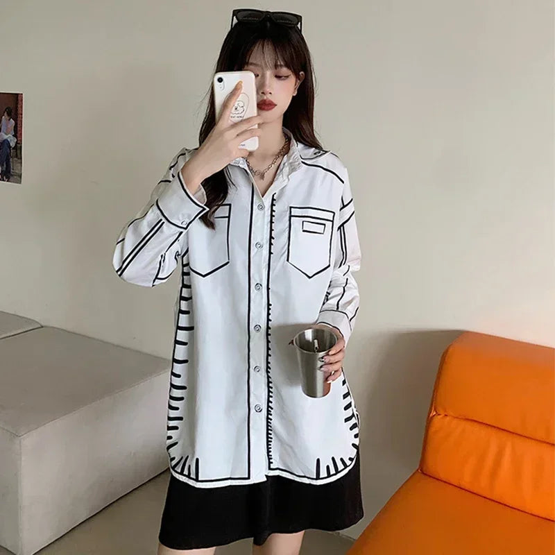Fashion printing Blouses for women shirts