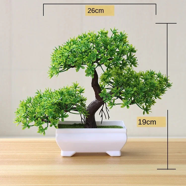 Artificial Plants Potted Bonsai Green Small Tree Plants