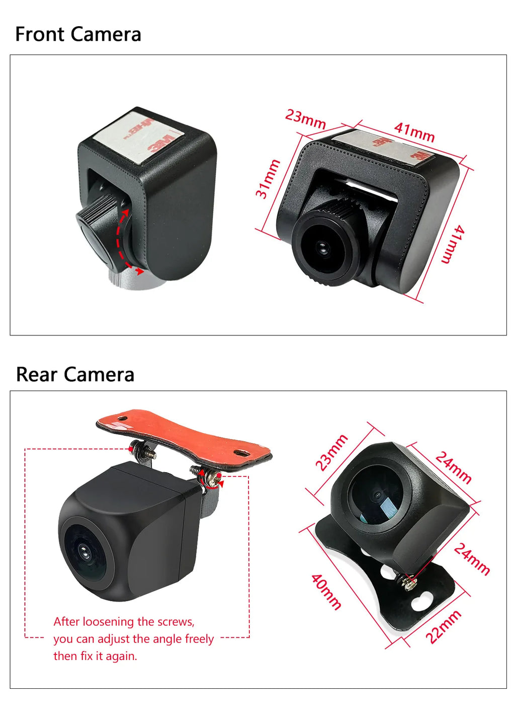 Joying 1080p AR Front and Rear Dash Camera