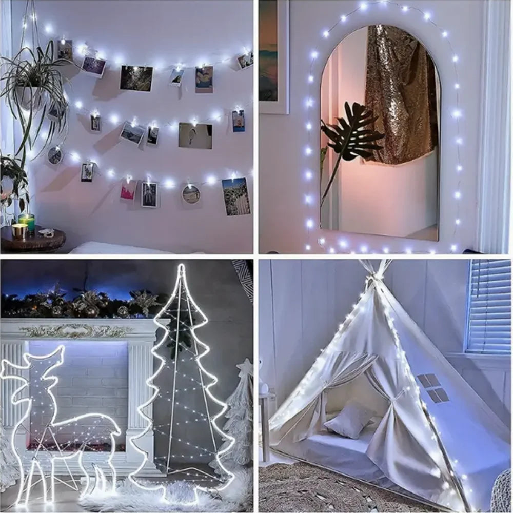 LED Fairy Lights with Photo Clips | USB or Battery Powered | White & Warm White